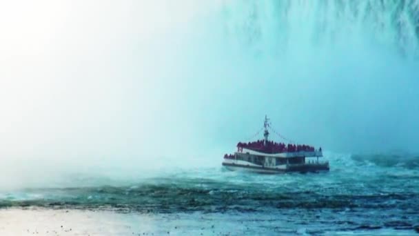 Foto Den Amerikanska Sidan Niagarafallen Tagna Från Canadian Shore — Stockvideo