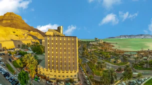 Panorama Dead Sea Hotel Complexes Beaches Shopping Centers — стокове відео
