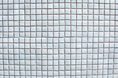 Beyaz Mozaik Döşemeler soyut arka plan ve doku. Güzel, eski, katlanmış seramik bir mozaiğin ayrıntıları. Mozaik Meydanı. Metin için Boşluğu Olan Pankart. 