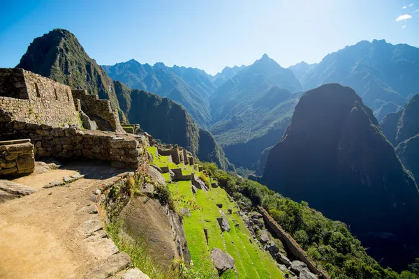 Blick auf die Terrassen von Machu Picchu - Peru — Stockfoto