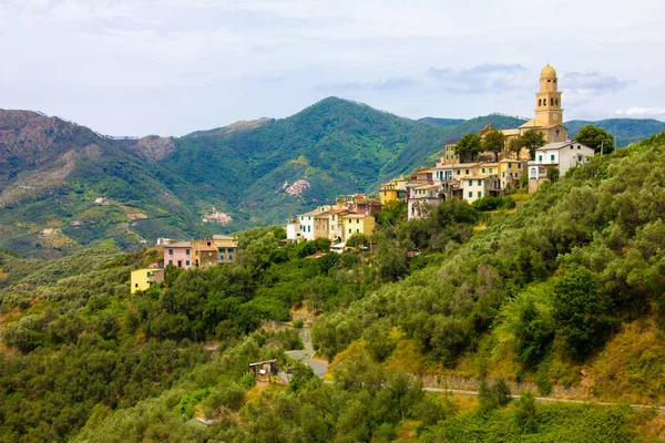 Italian medieval hilltop villages - Liguria, north Italy — Stock Photo, Image