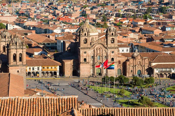Vista aérea de la plaza principal del Cusco en Perú —  Fotos de Stock