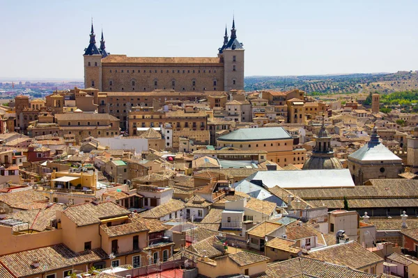 Vista Panorámica Toledo Con Castillo Alcázar Castilla Mancha España —  Fotos de Stock