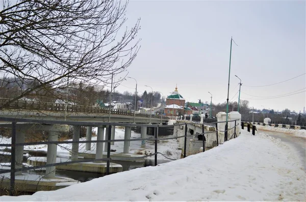 Rusya, Lipetsk bölgesi, Lebedyan, Don Nehri üzerindeki köprü.