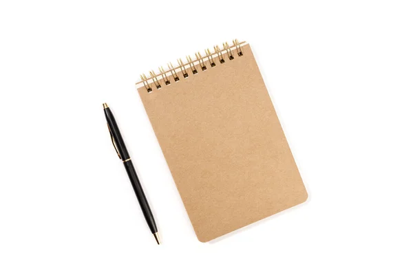 Spiral Notepad Pen Isolated White Background Template Mock Stock Picture