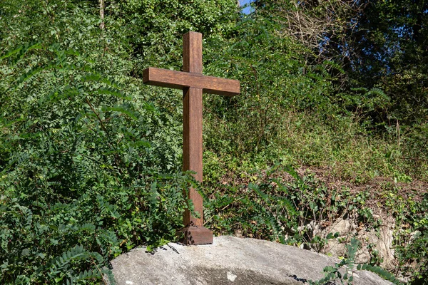 Hermosa Cruz Madera Aire Libre Galicia España Cristianismo Concepto Religioso — Foto de Stock