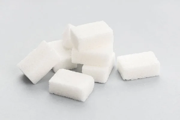 Sugar Cubes Gray Background Close Stock Picture