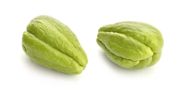 Fruta Chayote Verde Isolada Sobre Fundo Branco Sechium Edule — Fotografia de Stock