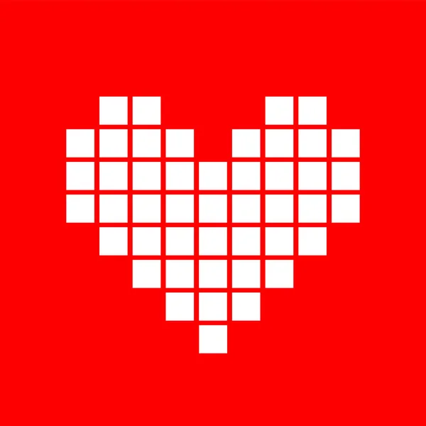 Ícone Forma Coração Estilo Pixel Ilustração Vetorial —  Vetores de Stock