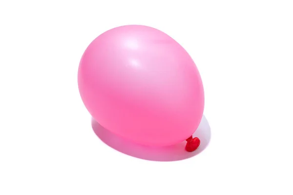 Ροζ Μπαλόνι Απομονωμένο Λευκό Φόντο — Φωτογραφία Αρχείου