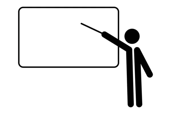 Lehrer Leeren Whiteboard Symbol Bildungskonzept Unterricht Klassenschild Auf Weißem Hintergrund — Stockvektor