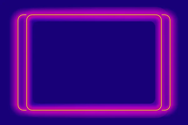 Sfondo Neon Frame Con Spazio Vuoto Template Layout Colori Blu — Foto Stock