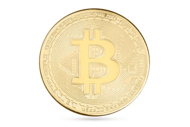 Bitcoin para beyaz arka planda izole. Kripto para birimi