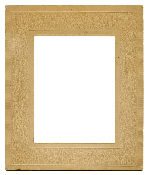 Starý Karton Fotografie Rám Šablony Izolované Bílém Pozadí Vysmát — Stock fotografie