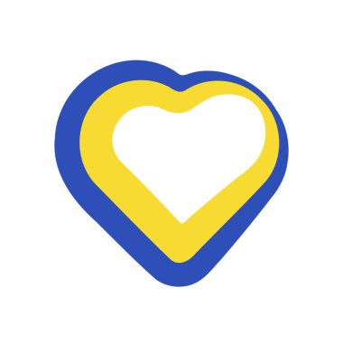 Ukrayna bayrağı kalp şeklinde. Vektör çizimi. Modern Ukrayna ulusal sembolü