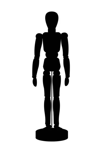 一个木制人体模型的轮廓被隔离了 基本立场 矢量说明 — 图库矢量图片