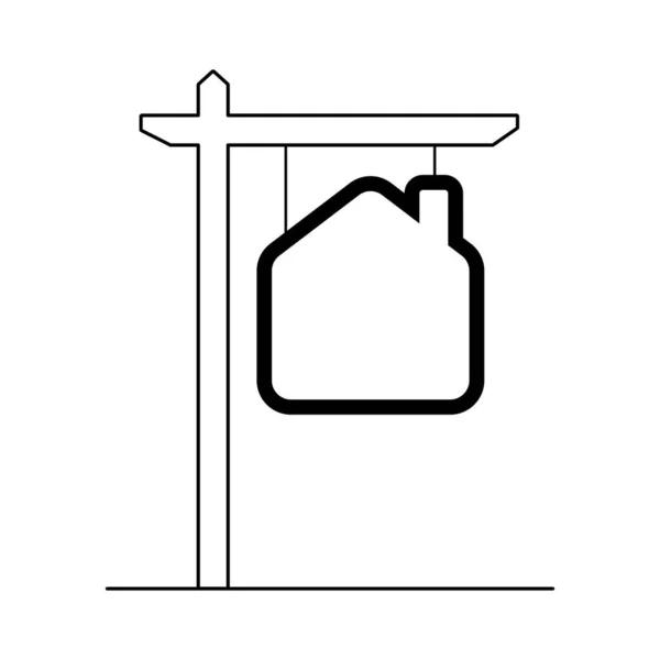 Prázdná Ikona Značky Nemovitostí Šablona Vektorová Ilustrace — Stockový vektor