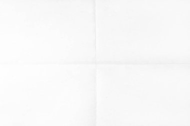 Beyaz buruşmuş kağıt yaprak dokusu arka planı. Kağıt dörde katlandı. Tam çerçeve