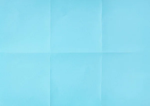 Azul Crumpled Desdobrado Folha Papel Textura Fundo Papel Dobrado Seis — Fotografia de Stock
