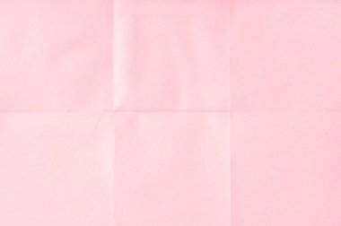 Pembe buruşmuş kağıt yaprak dokusu arka planı. Kağıt altıda katlandı. Tam çerçeve