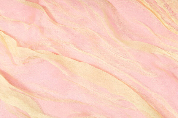 Pink and green Abstract background texture of soft chiffon. Full frame