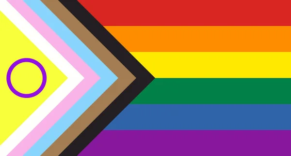 Progress Tęczowa Flaga Symbol Społeczności Lgbt Ilustracja Wektora — Wektor stockowy