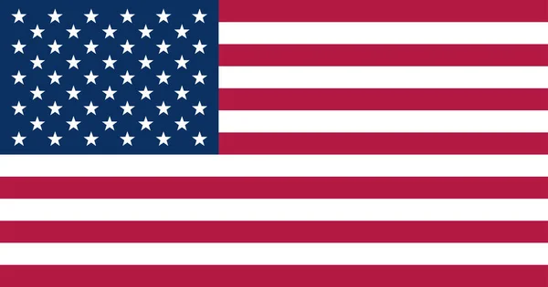 Bandeira Americana Dos Eua Com Proporções Cores Reais Ilustração Vetorial — Vetor de Stock