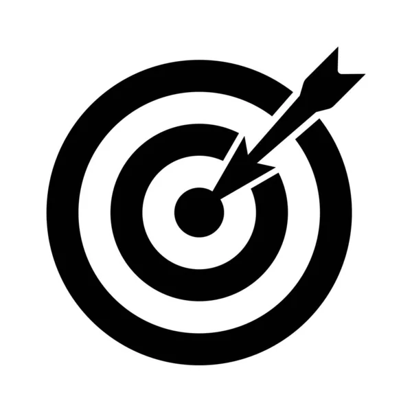 目标与箭头图标 箭击中中心目标 矢量说明 — 图库矢量图片