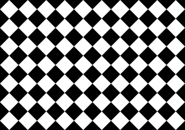 Checkered Squares Diagonal Arrangement Seamless Background Pattern Black White Vector — 스톡 벡터