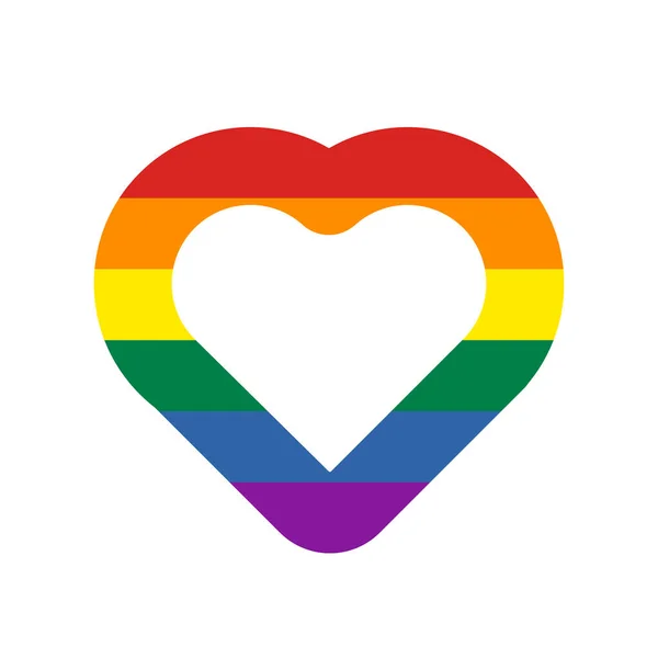 Bandera Orgullo Icono Forma Corazón Aislado Sobre Fondo Blanco Amor — Archivo Imágenes Vectoriales