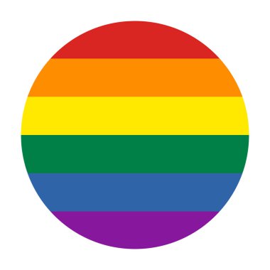 Gurur çemberi simgesi beyaza izole edildi. Uygulamalar ve web siteleri için düz vektör düğmesi