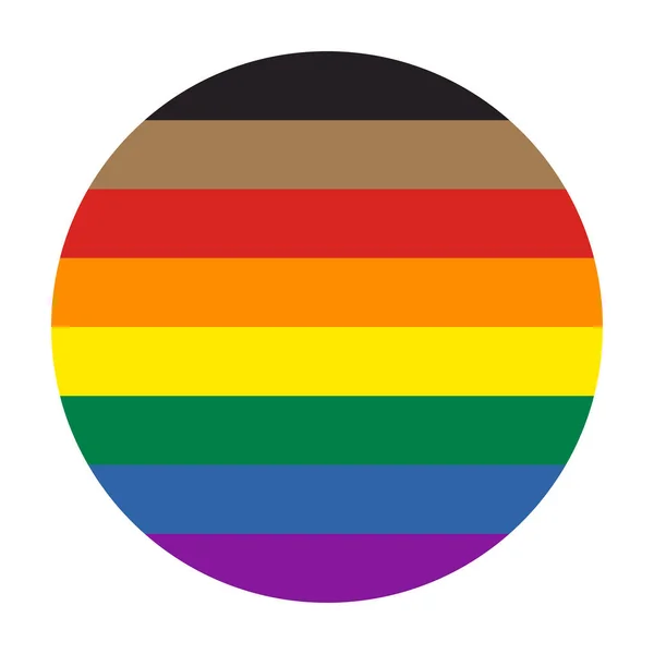 Ikon Lingkaran Pelangi Bendera Baru Dengan Garis Garis Kosong Dan - Stok Vektor