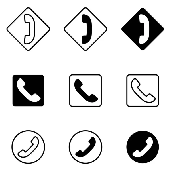 Telefoon Icoon Set Platte Vectorillustratie — Stockvector