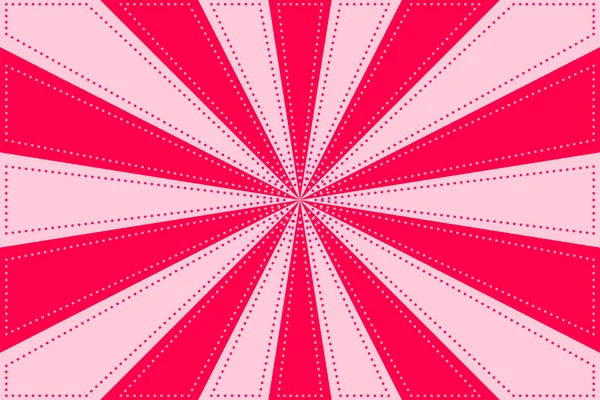 Sfondo Rosa Sunburst Pattern Stella Radiale Ray Con Punto Indietro — Vettoriale Stock