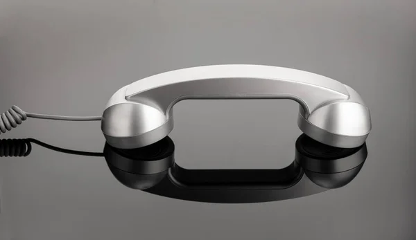 Retro Telephone Handset Dark Background Contact Concept — Foto de Stock
