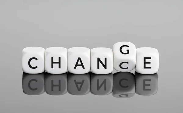 Change Chance Concept Flipping Blocks Text Personal Development Career Growth — Foto de Stock