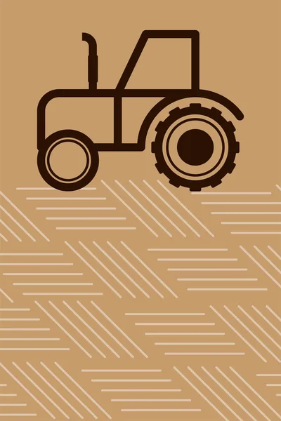 Tractor Harvesting Land Graphic Agriculture Poster Copy Space Vector Illustration — Stock Vector