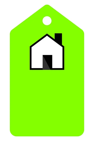 House Icon Tag Copy Space Text Vector Illustration — Stock vektor