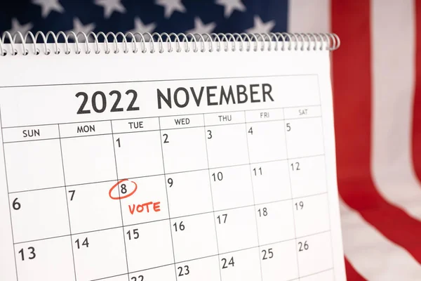November 2022 America Vote Day Concept Desk Calendar November Marked —  Fotos de Stock