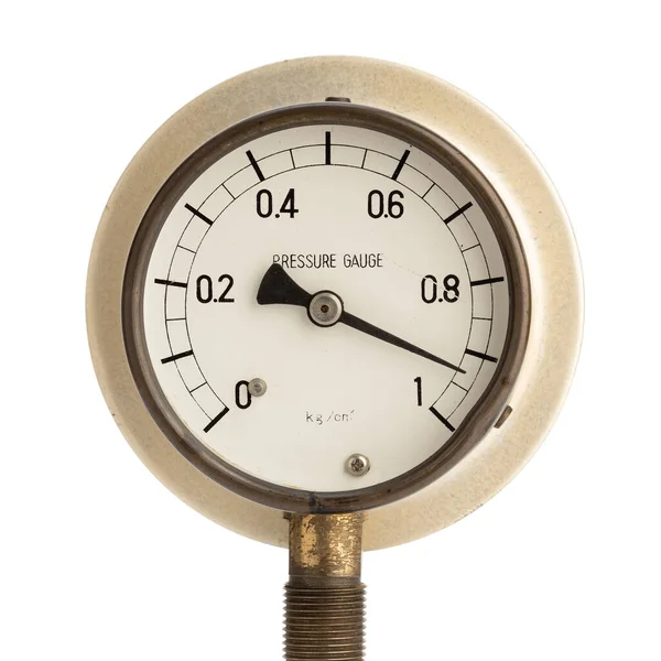 Έννοια Υψηλής Πίεσης Μανόμετρο Περιτυπώματος Βιομηχανικού Μετρητή Πίεσης Υψηλή Ένδειξη — Φωτογραφία Αρχείου