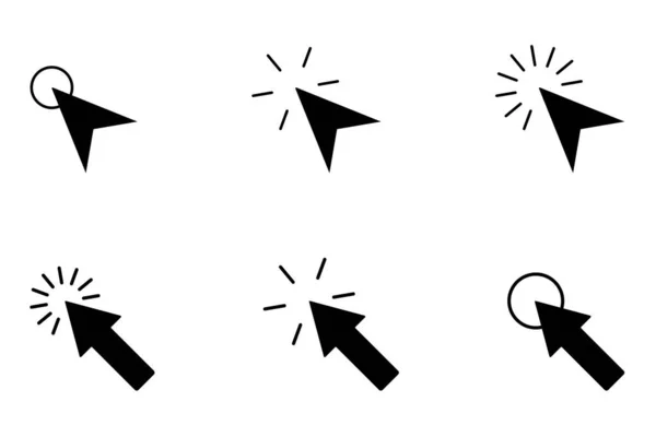 Computer Pointer Cursor Mouse Icon Set Clicking Cursor Symbol Flat — 图库矢量图片