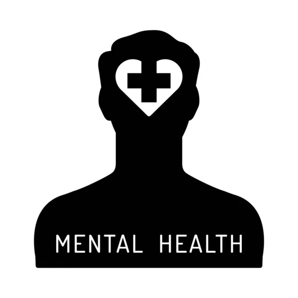 Mental Health Icon Psychological Help Psychiatry Concept Flat Vector Illustration — Stock Vector