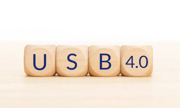 Usb Usb4 Message Cube Blocks Copy Space — Stock Photo, Image