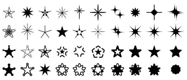 Juego Iconos Estrella Moderna Colección Estrellas Simples Ilustración Vectorial — Archivo Imágenes Vectoriales