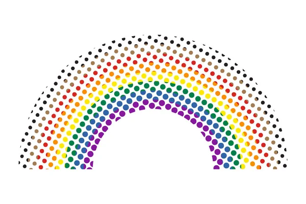 Regenbogenfahne Mit Schwarzen Und Braunen Streifen Halbtonstil Vektorillustration — Stockvektor