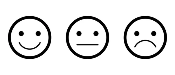 Emoticons Impostato Pittogramma Volto Felice Sorriso Triste Infelice Illustrazione Vettoriale — Vettoriale Stock