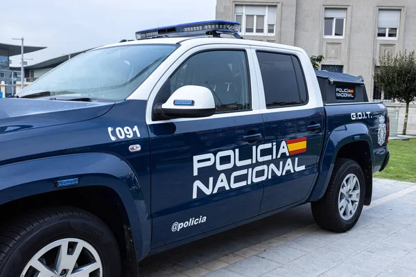 Coruna Španělsko Září 2022 Policia Nacional Sign Side Spanish National — Stock fotografie