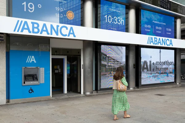 Coruna Spanyol Sestab 2022 Gedung Bank Abanca Bagian Depan Kota — Stok Foto