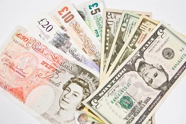 ABD Doları ve pound sterling — Stok fotoğraf