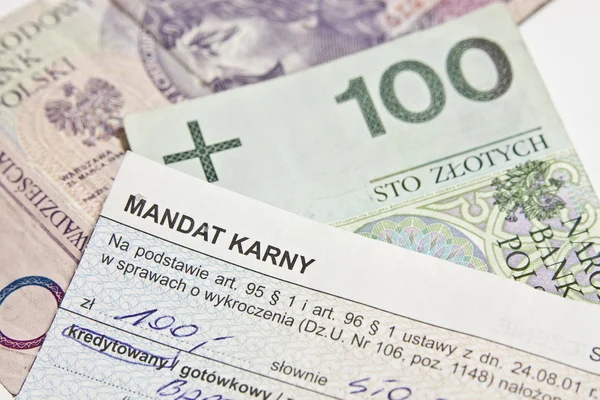 Mandat karny w Polsce — Zdjęcie stockowe